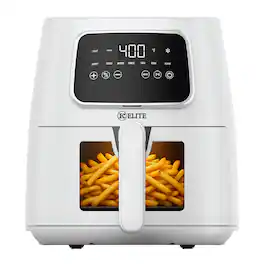 Kitchen Elite - 5.5 Qt. Digital Air Fryer, Countertop Cooker w/ LED Screen - White