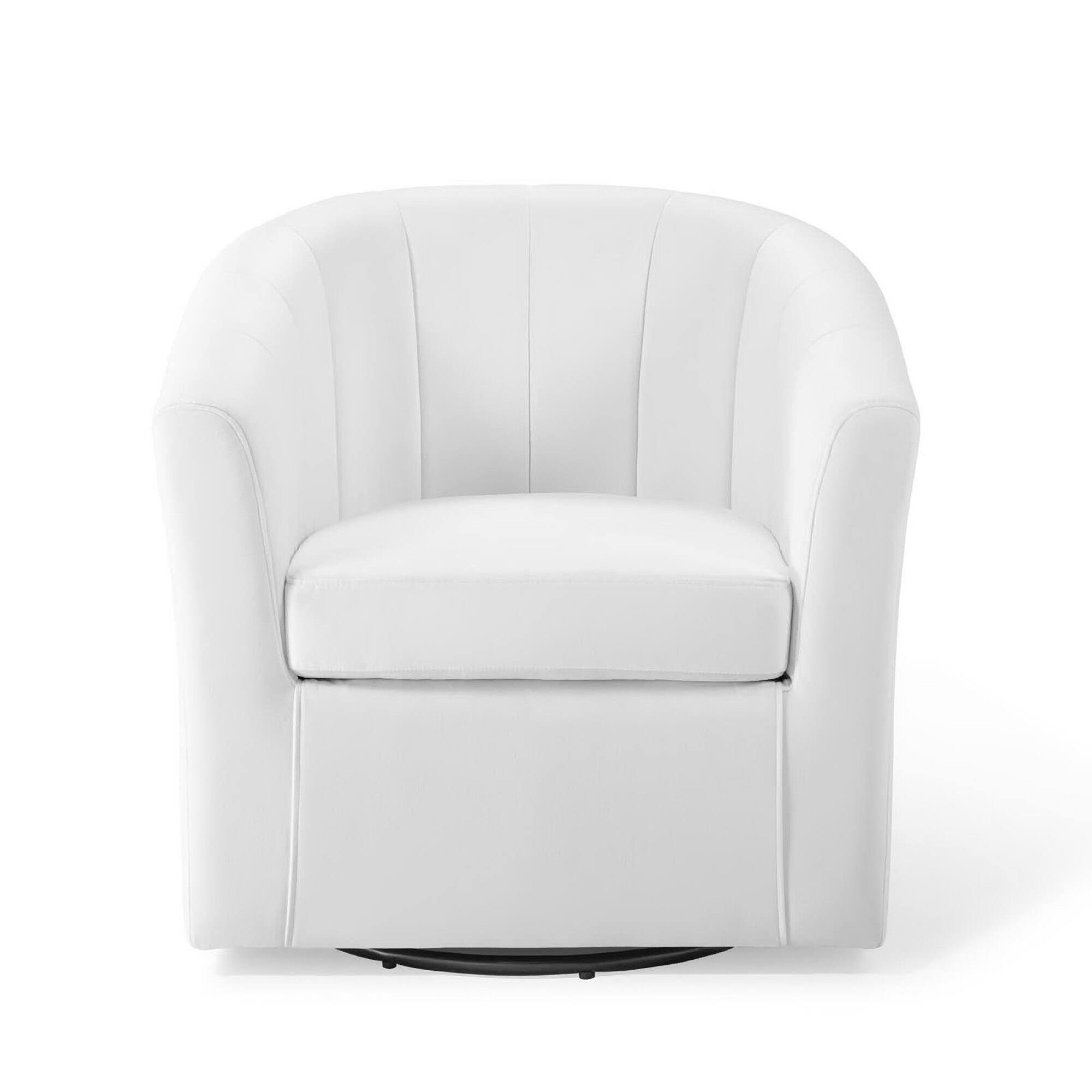 Alt View 1. Modway - Prospect Performance Velvet Swivel Armchair by Modway - White.