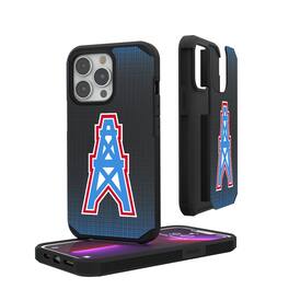 Keyscaper - Gridiron Classic Teams - Houston Oilers Linen Logo iPhone Rugged Case - 16 Plus - Black