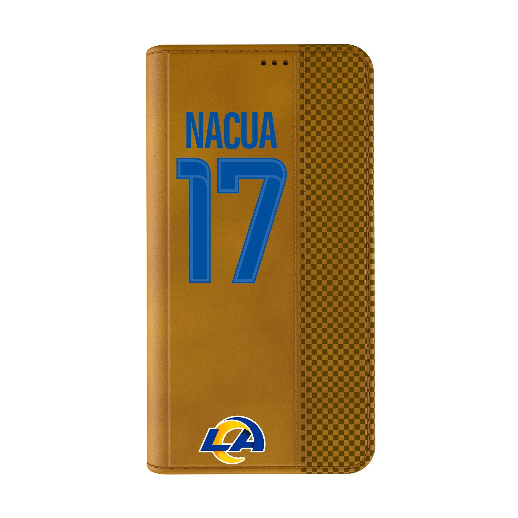 Alt View 1. Keyscaper - Puka Nacua Brown Los Angeles Rams Folio iPhone Case - 16 Pro Max - Brown.