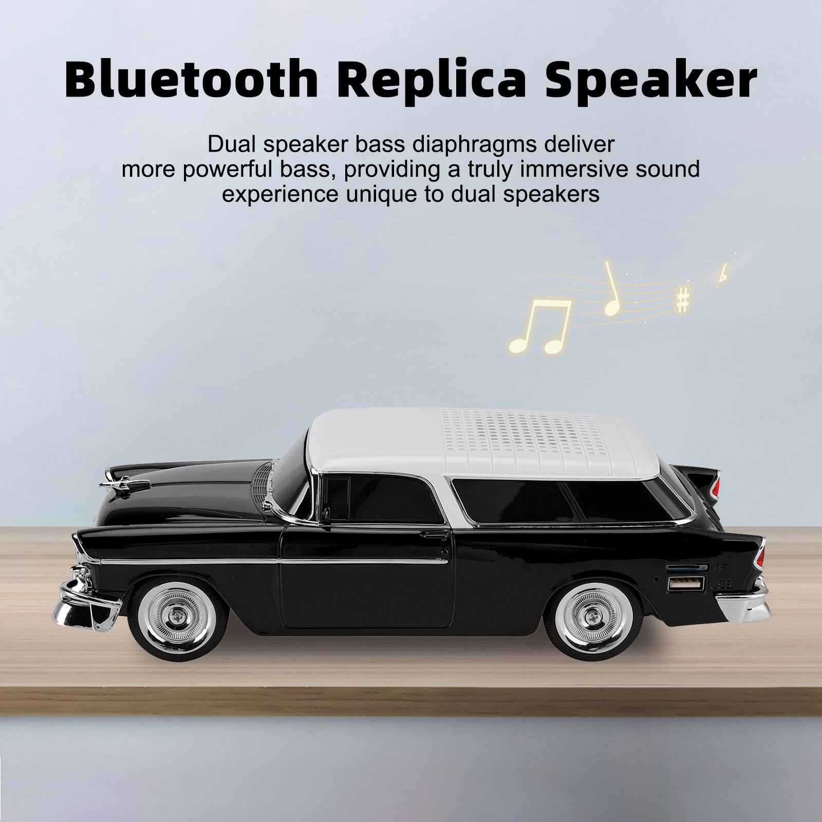 Bluetooth Replica Speaker

Dual speaker bass diaphragms deliver more powerful bass, providing a truly immersive sound experience unique to dual speakers