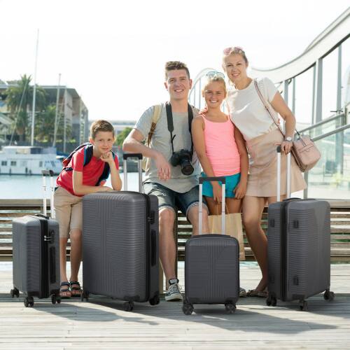 Alt View 7. Winado - 16"/20"/24"/28" Carry on 4 Piece PP Hardside Luggage Suitcase Set with Built-in Lock Spinner Wheels for Travel Business - Dark Grey.