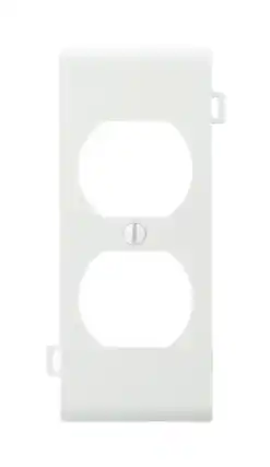Front. Leviton - Leviton White 1 gang Thermoplastic Nylon Duplex Wall Plate 1 pk - White.