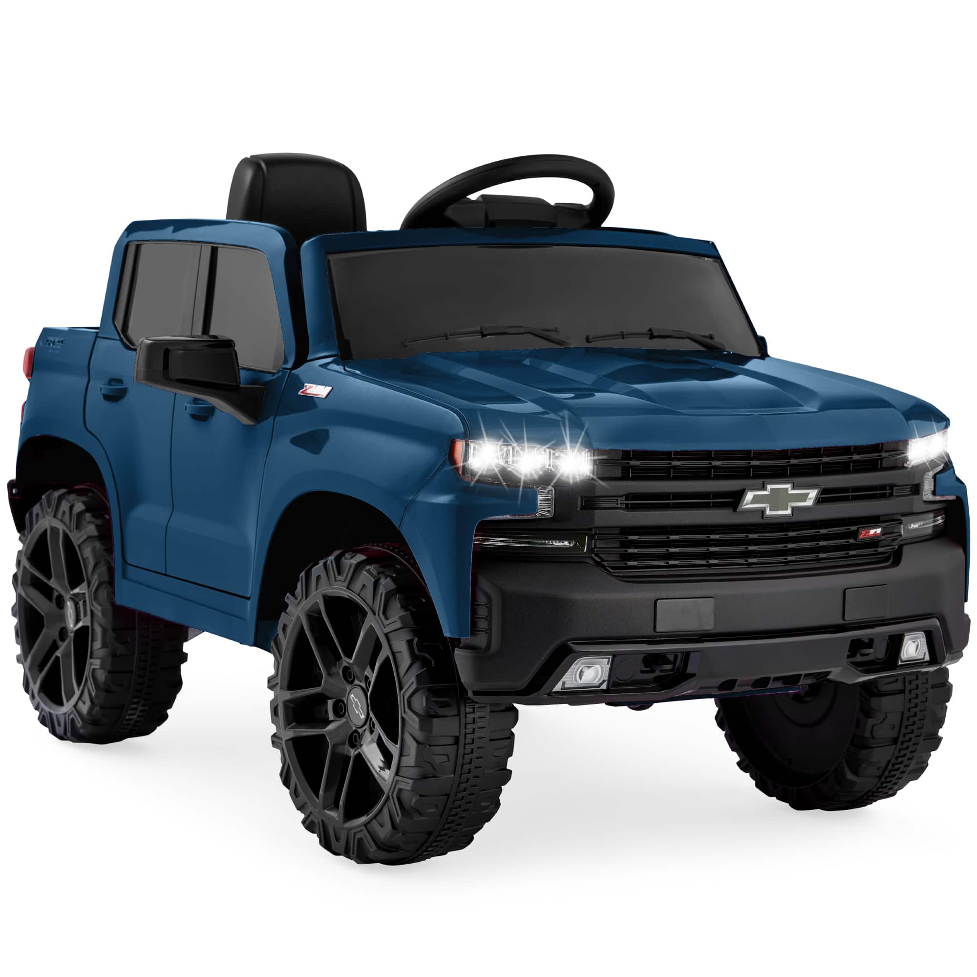 Best Choice Products - 12V 2.5 MPH Licensed Chevrolet Silverado Ride On Truck Car Toy w/ Parent Remote Control - Blue