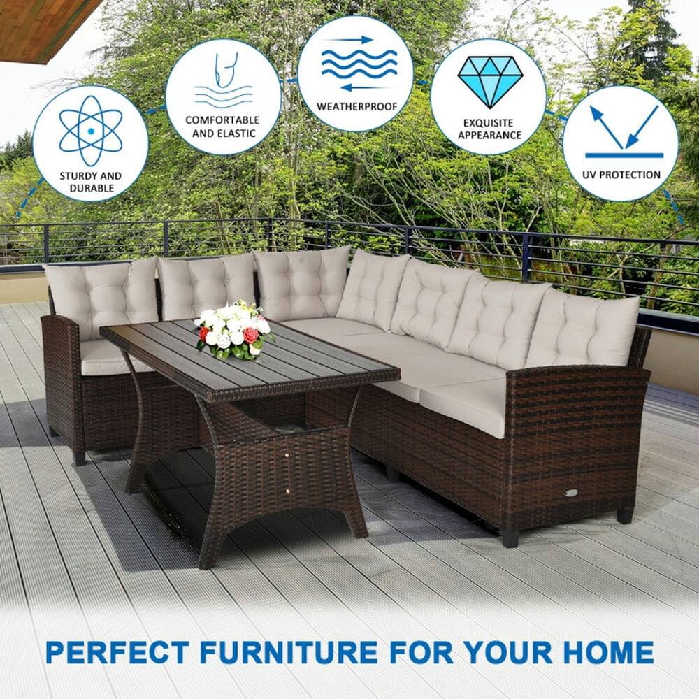 COMFORTABLE AND ELASTIC  
WEATHERPROOF  
EXQUISITE APPEARANCE  
STURDY AND DURABLE  
UV PROTECTION  

PERFECT FURNITURE FOR YOUR HOME