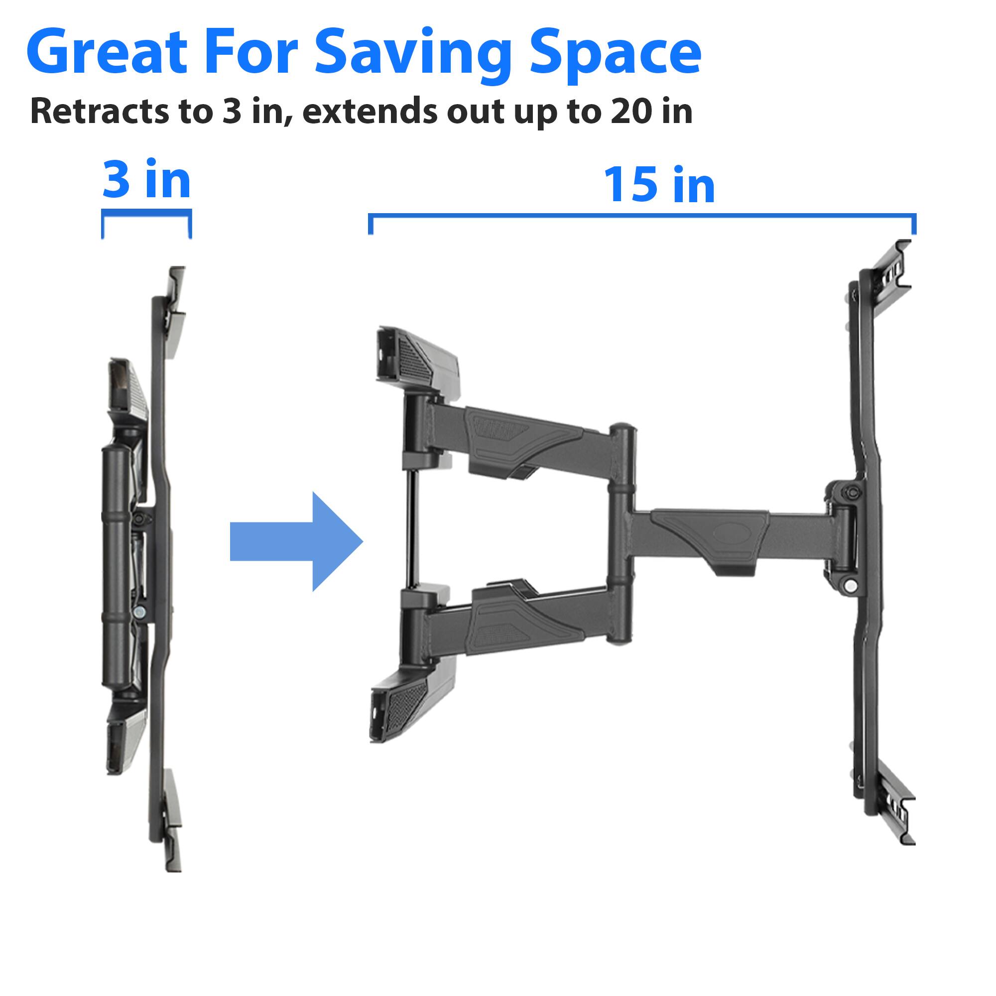 Great For Saving Space  
Retracts to 3 in, extends out up to 20 in  
3 in  
15 in