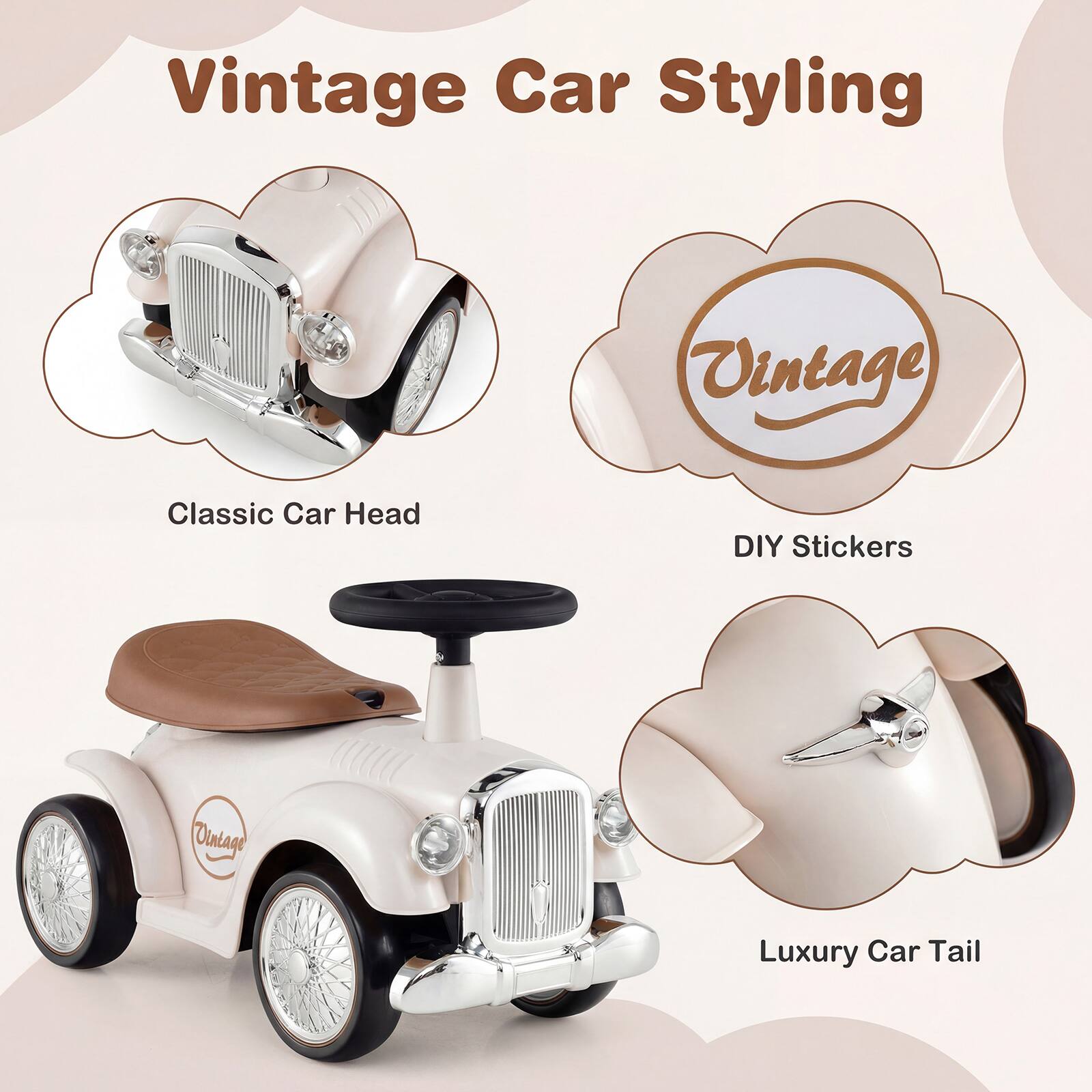 Vintage Car Styling  
Classic Car Head  
Vintage DIY Stickers  
Vintage Luxury Car Tail