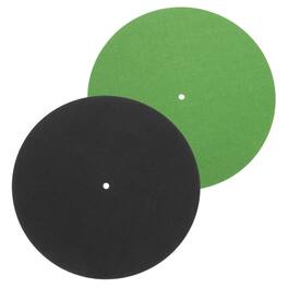 Unique Bargains - 2pcs Record Player Mat, 12 Inch Turntable Mat 3mm Felt Pad for Vinyl Record - Black/Green