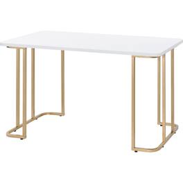 Manhattan Lane - Writing Desk with Metal Curved Sled Base and Floor Protectors - White