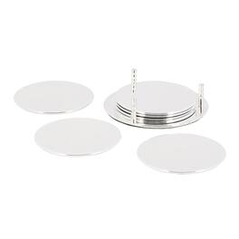 Jiallo - Elegance Stainless Steel 7-pc Coaster Set - Silver, Multi Color