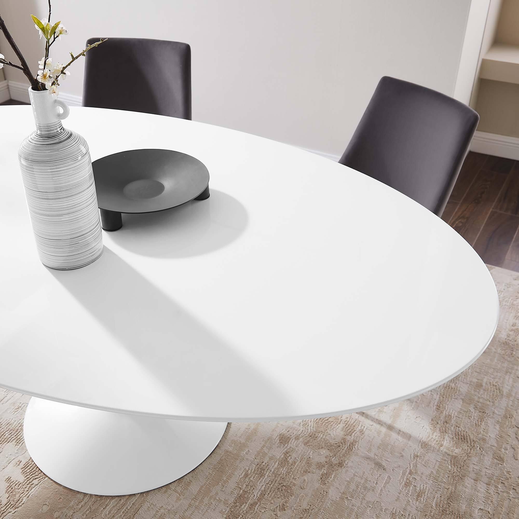 Alt View 6. Modway - Lippa 78" Oval Wood Dining Table by Modway - White.