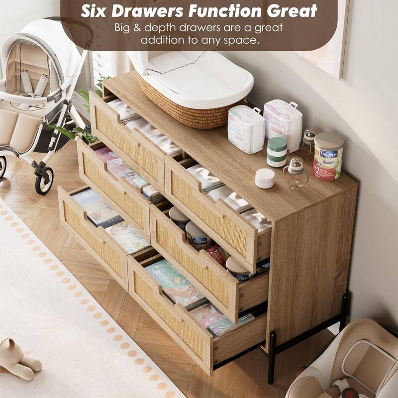 Six Drawers Function Great  
Big & depth drawers are a great addition to any space.