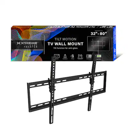 XTREME HOME THEATER MOUNT WALL TV TILT/MOTION 32"-80" SUPPORTS TVs 32"-80" TV WALL MOUNT TV Tilt function for anti-glare 80" - N: VESA