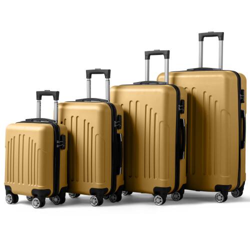 Alt View 1. Winado - 16" 20" 24" 28" Trolley Case Luggage Set 4-in-1 ABS Lightweight Hardside Suitcase for Carry On Check-in Business Travel - Yellow.