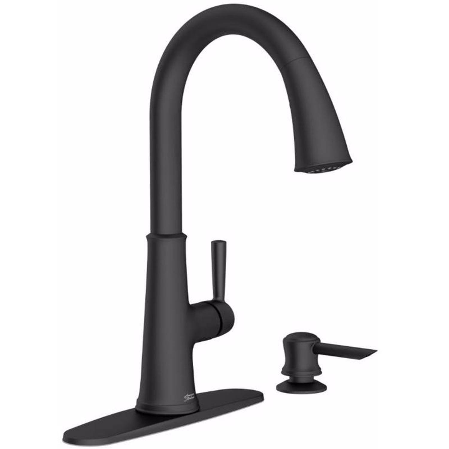 Angle. American Standard - American Standard Maven One Handle Matte Black Pull-Down Kitchen Faucet - Matte Black.