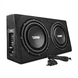 DS18 Audio - PU Dual 10" Loaded Sealed Subwoofer Enclosure with Built-in Amplifier, 350W RMS