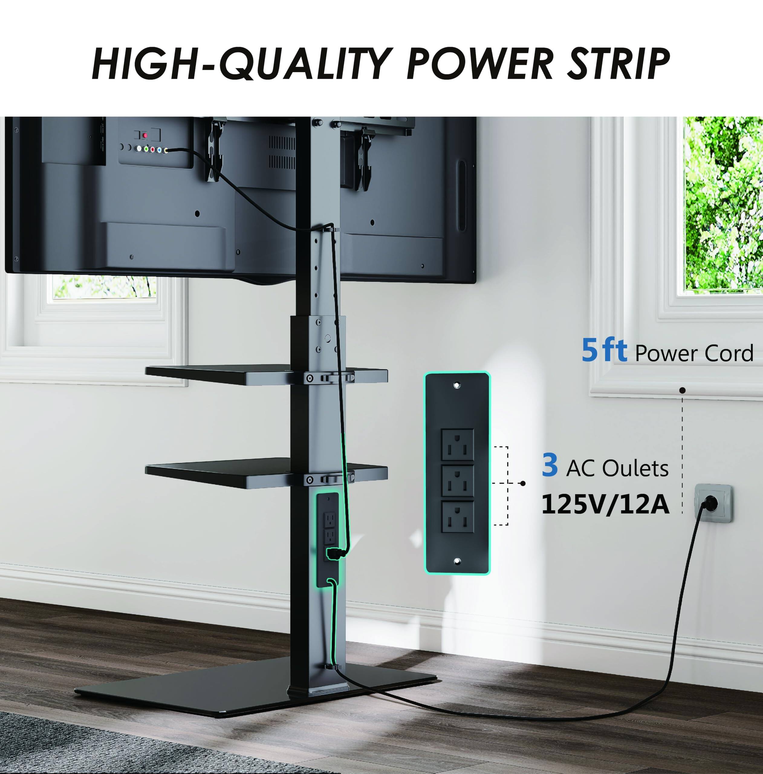 HIGH-QUALITY POWER STRIP

5ft Power Cord

3 AC Outlets

125V/12A