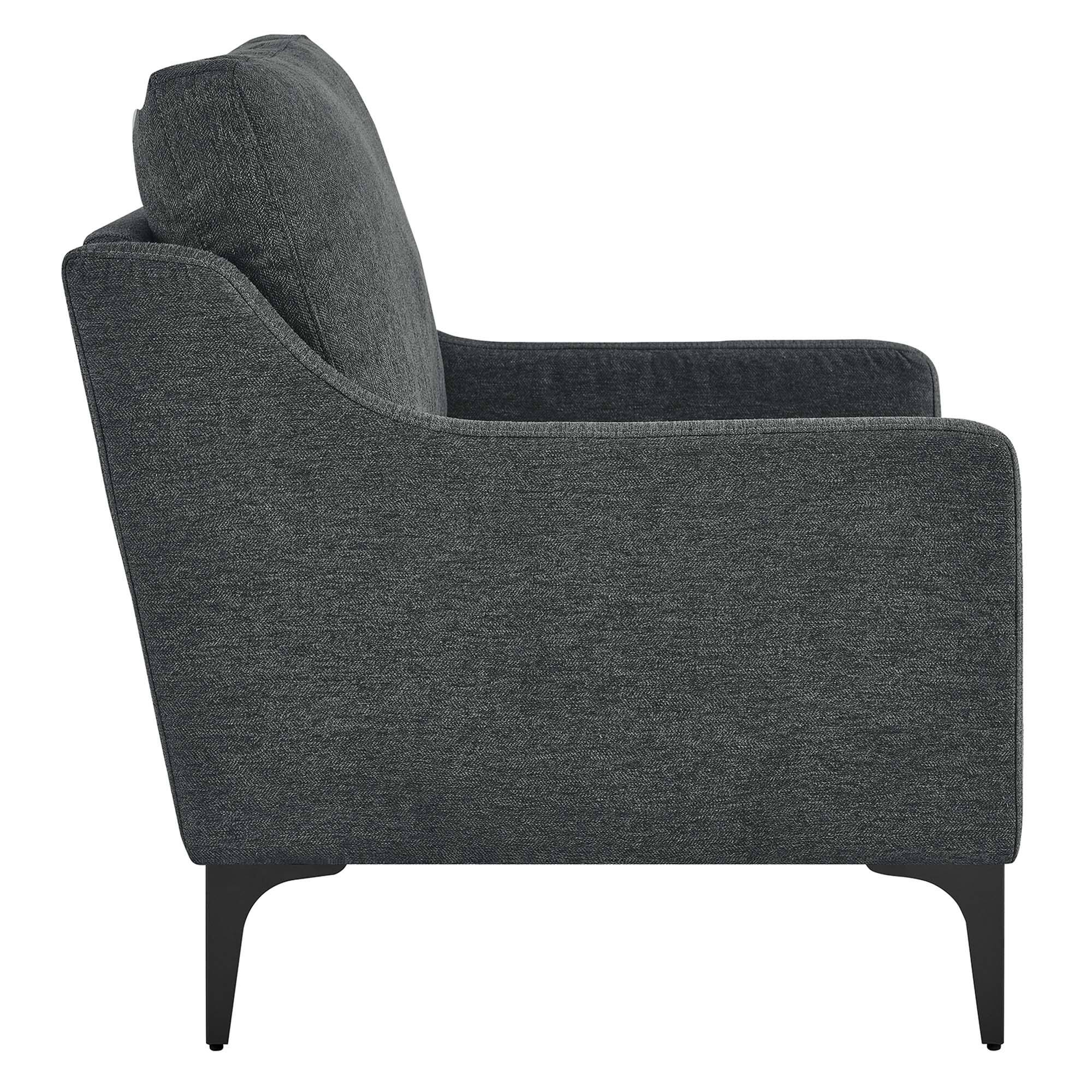 Left. Modway - Corland Upholstered Fabric Armchair by Modway - Gray.
