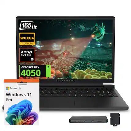 165 Hz WUXGA 1920x1200 AMD Ryzen 5 GEFORCE RTX 4050 ALIENWARE Microsoft Windows 11 Pro