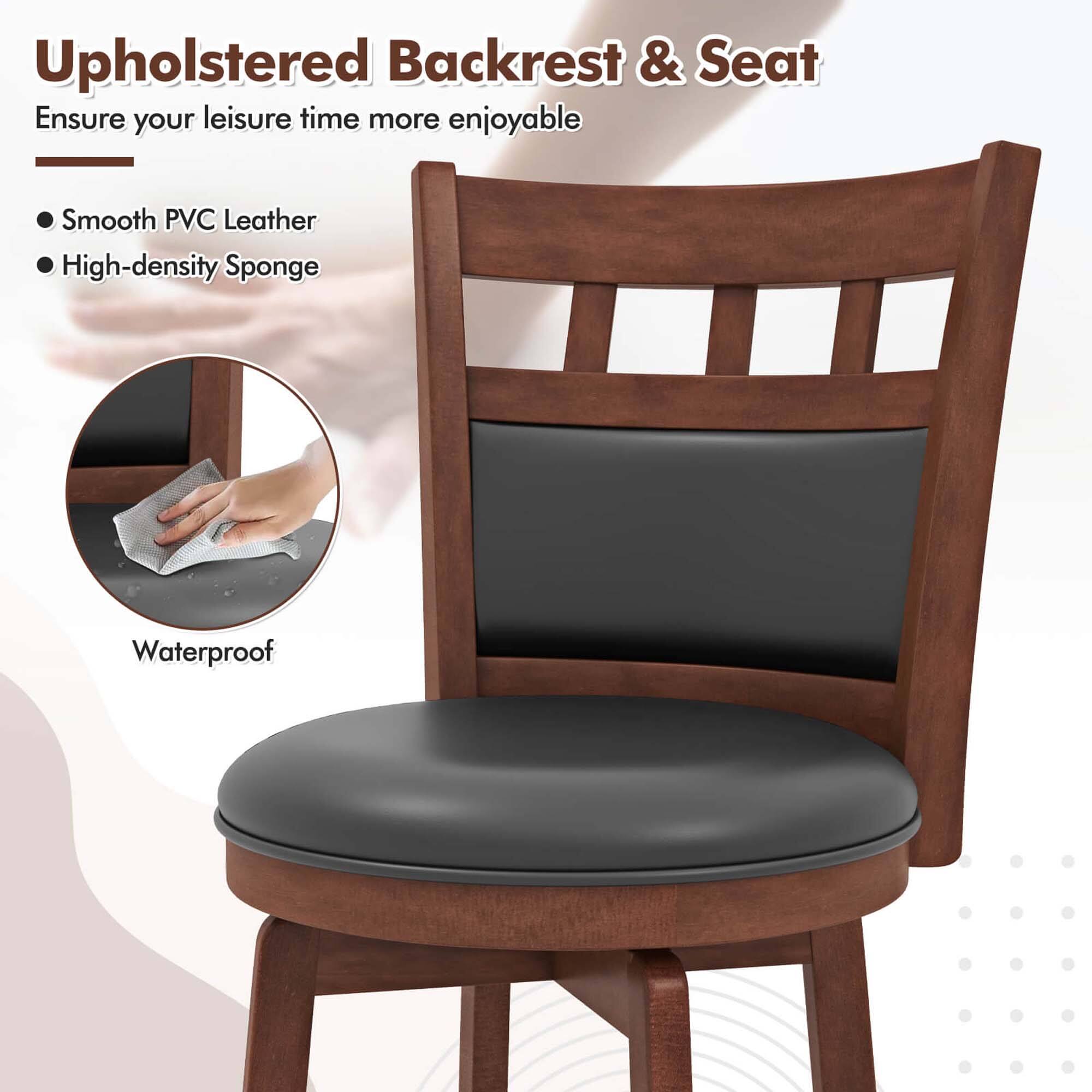 Upholstered Backrest & Seat  
Ensure your leisure time more enjoyable  

- Smooth PVC Leather  
- High-density Sponge  

Waterproof