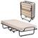 Front. Gymax - Gymax Folding Bed Rollaway Metal Guest Bed Sleeper Made in Italy w/ Memory Foam Mattress Beige - Beige.
