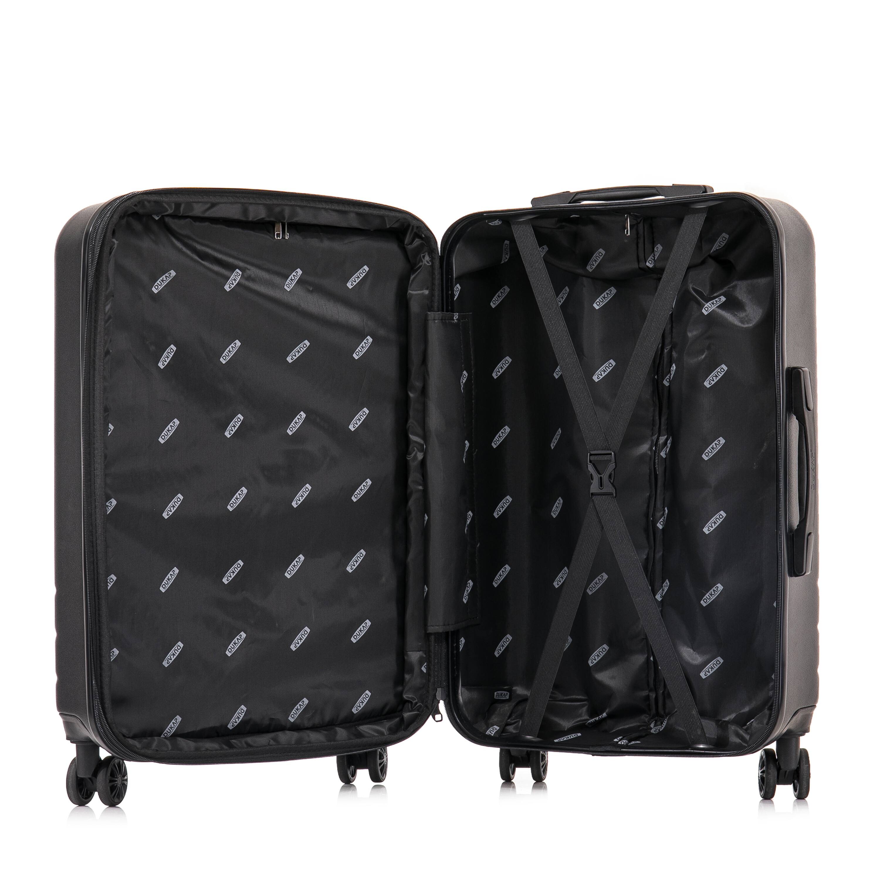 The text on the image appears to be a pattern of logos or text that reads "K2" repeatedly. There is no coherent sentence or phrase to group or correct. The text is part of the design on the suitcase.