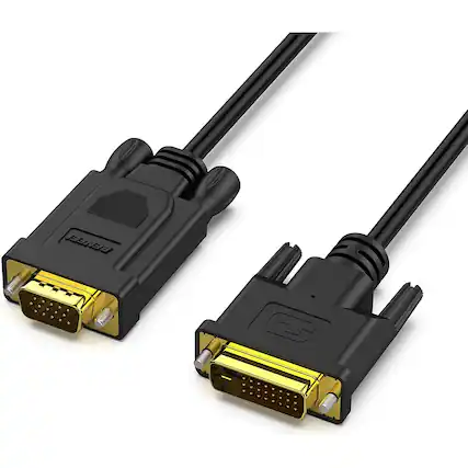 Front. PARKER SLATER - DVI-D to VGA Cable 6ft – Active 24+1 Male to Male, Gold-Plated.