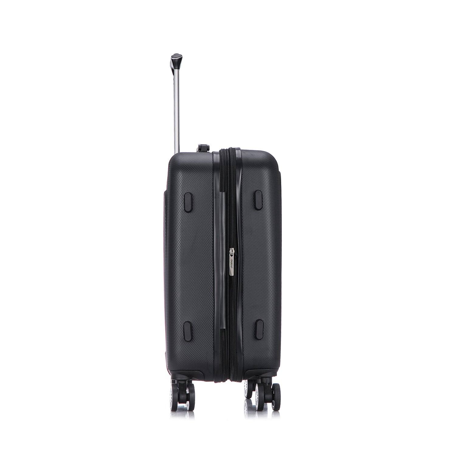 Alt View 3. DUKAP - Crypto Lightweight Hardside Spinner Luggage 20" carry-on - BLACK.