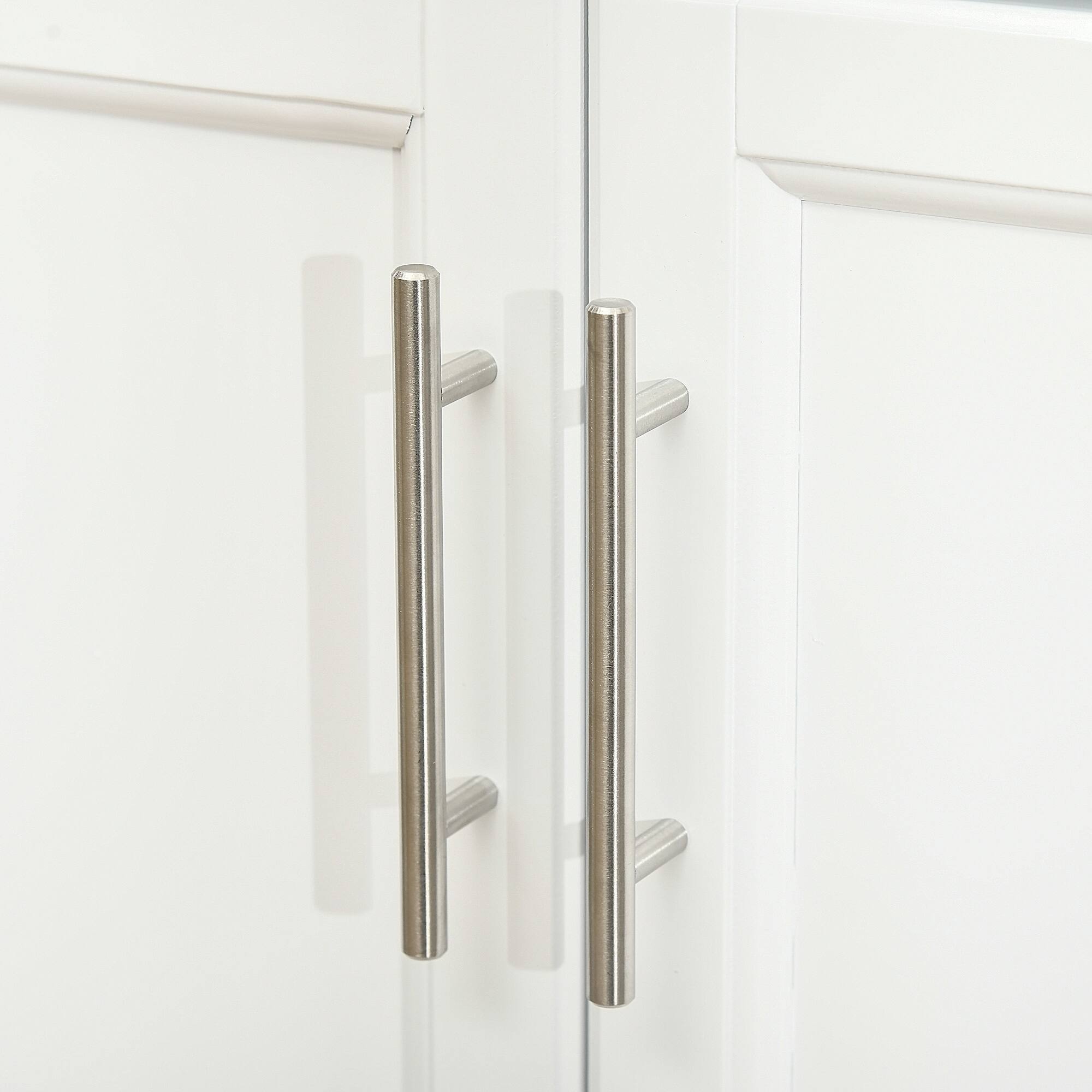 Alt View 8. Homcom - Kitchen Island on Wheels, Rolling Kitchen Cart with Stainless Steel Countertop, Drawer, Towel Rack and Spice Rack - White.