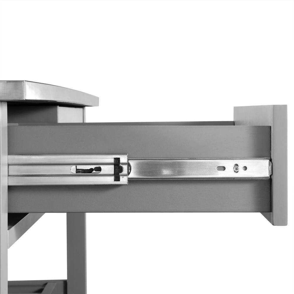 Alt View 7. Crosley Furniture - Chloe Stainless Steel Top Kitchen Island/Cart - Gray.