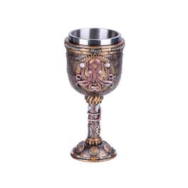 Pacific Trading - Steampunk Kraken Goblet Chalice Wine Cup Geared Octopus Resin Body Stainless Steel Cup - Multicolor