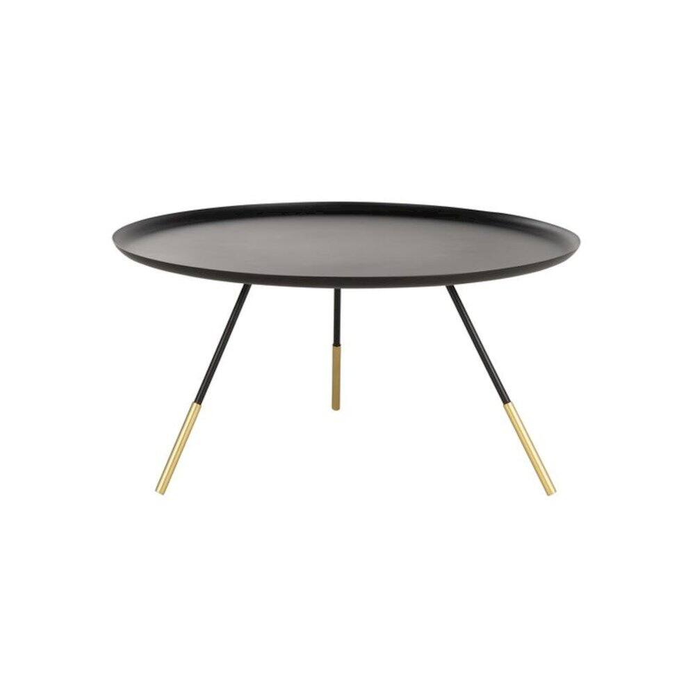 Safavieh - Home Orson and Gold Round Coffee Table - Black