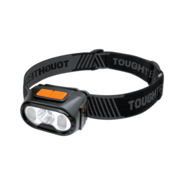 ToughTested - Motion Activated LED Headlamp, USB-C Rechargeable 400 Lumen Flashlight for Camping, Hiking & Work - Black