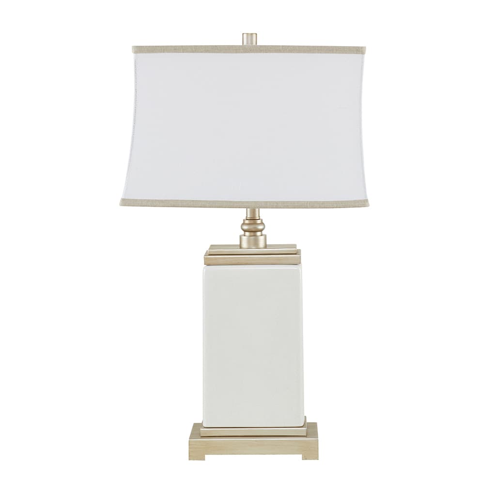 Back. Luckbyte - Rectangular Ceramic Table Lamp.