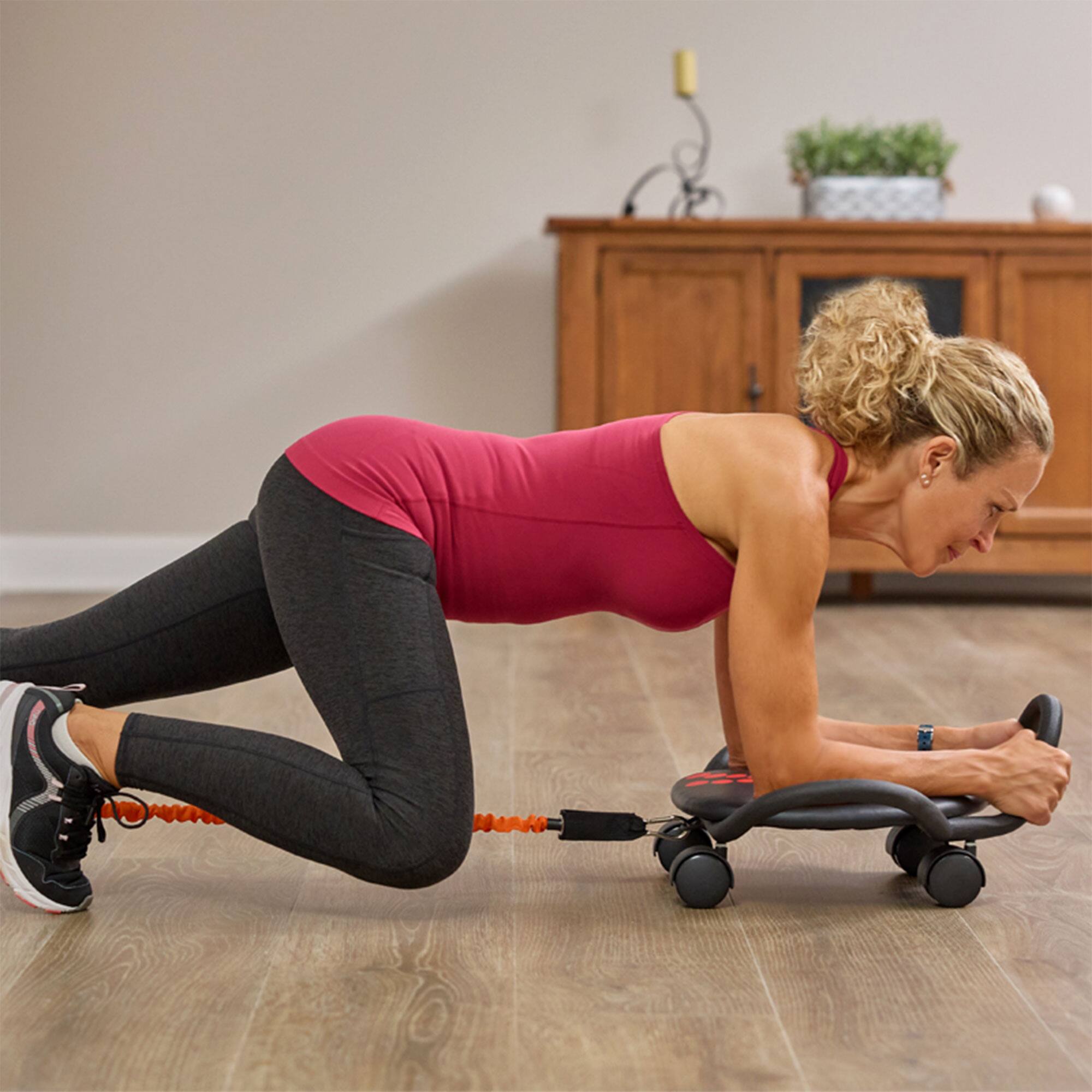 Alt View 4. AB Dolly - AB Dolly Plus Home Core Fitness Ab Exercise Workout Equipment & Resistance Bands - Black.