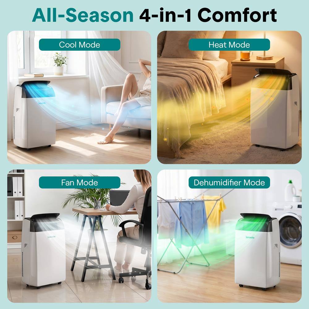 All-Season 4-in-1 Comfort

- Cool Mode
- Heat Mode
- Fan Mode
- Dehumidifier Mode