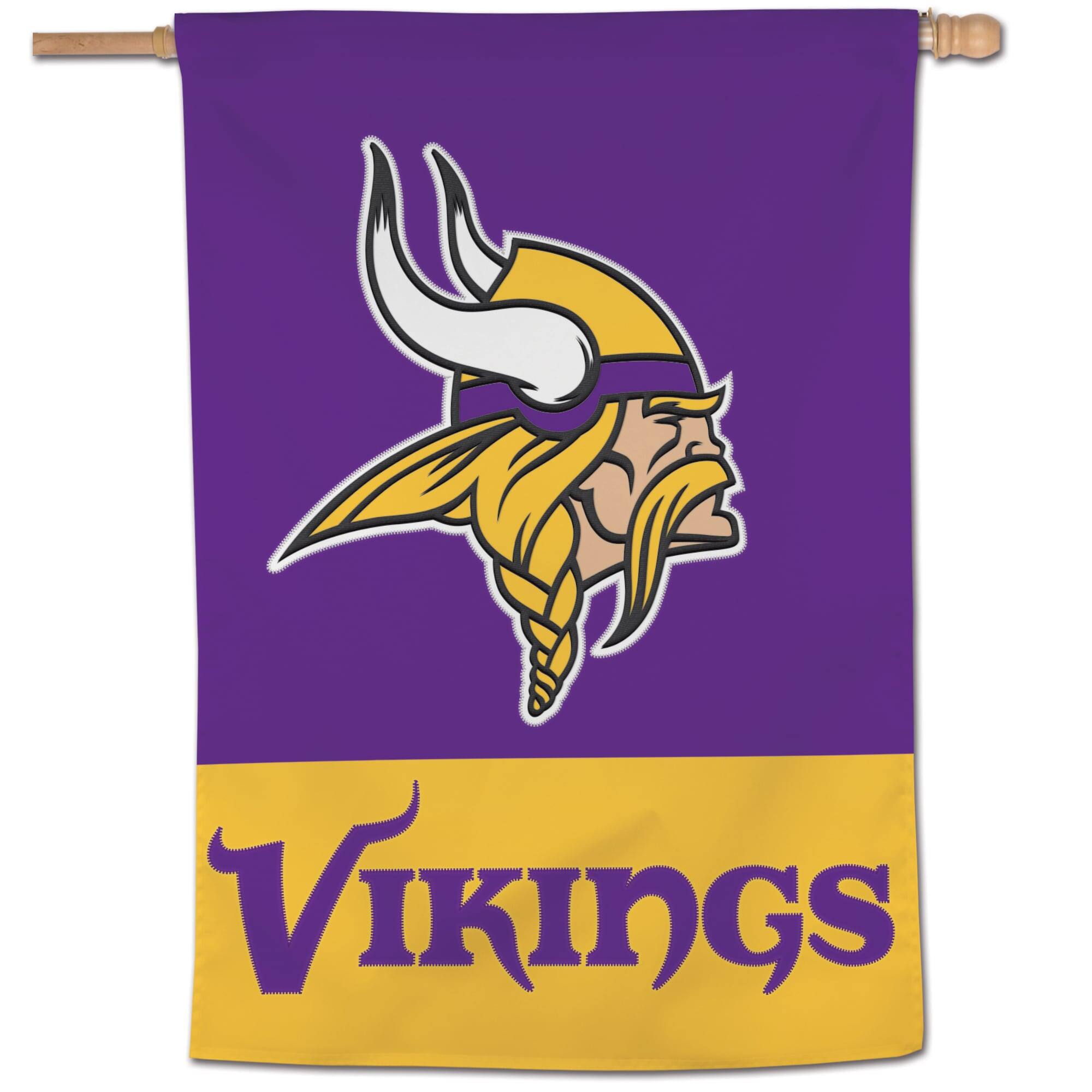 Front. WinCraft - Minnesota Vikings 28" x 40" Applique Vertical Banner - Multicolor.