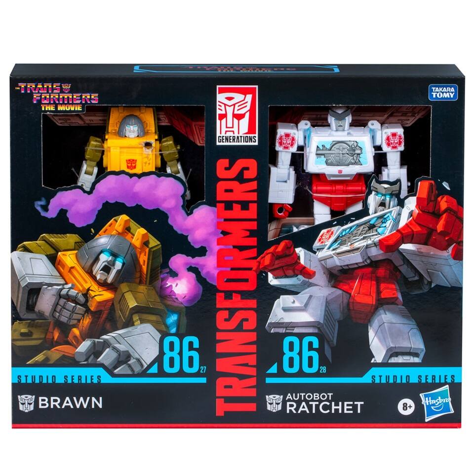 1 - TRANSFORMERS THE MOVIE STUDIO SERIES BRAWN TAKARA TOMY GENERATIONS 86  
2 - TRANSFORMERS 86 AUTOBOT RATCHET 28 STUDIO SERIES 8+