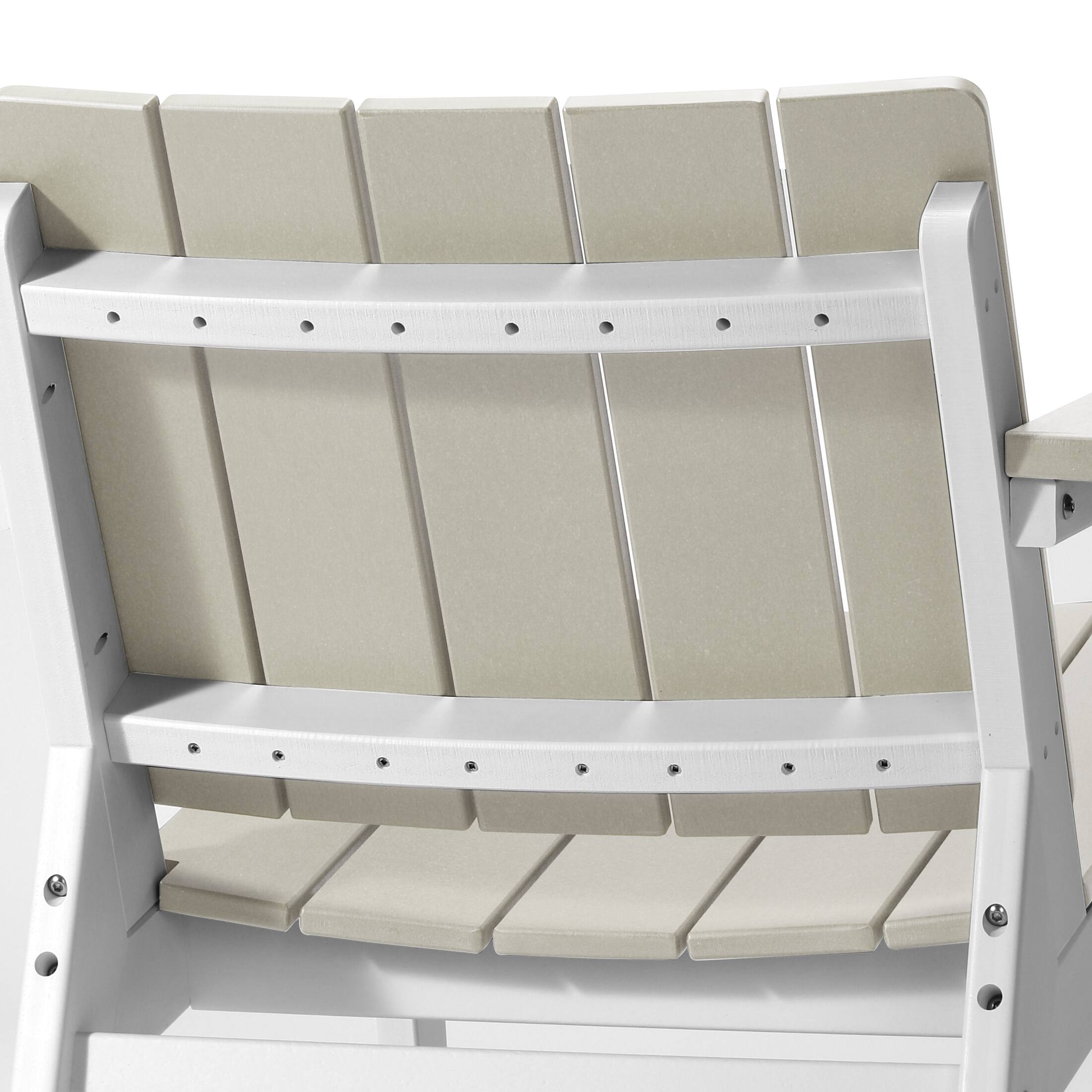 Alt View 5. WestinTrends - WestinTrends Pacifica 3-Piece Outdoor HDPE Conversation Set with Deep Seating Chairs and Round Side Table - White/Sand.