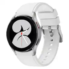 Front. StrapsCo - Active Band Silicone Rubber Watch Strap For Samsung Galaxy Watch 5 - White.