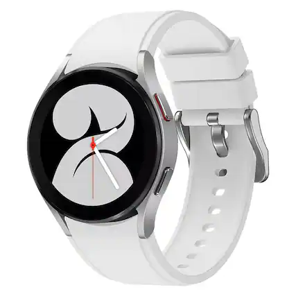 Front. StrapsCo - Active Band Silicone Rubber Watch Strap For Samsung Galaxy Watch 5 - White.