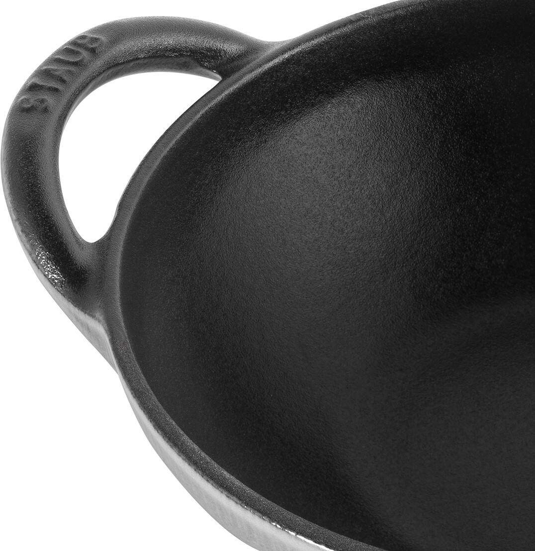 Alt View 1. Staub - Staub Cast Iron 0.5-qt Baby Wok - Graphite Grey - Graphite Grey.