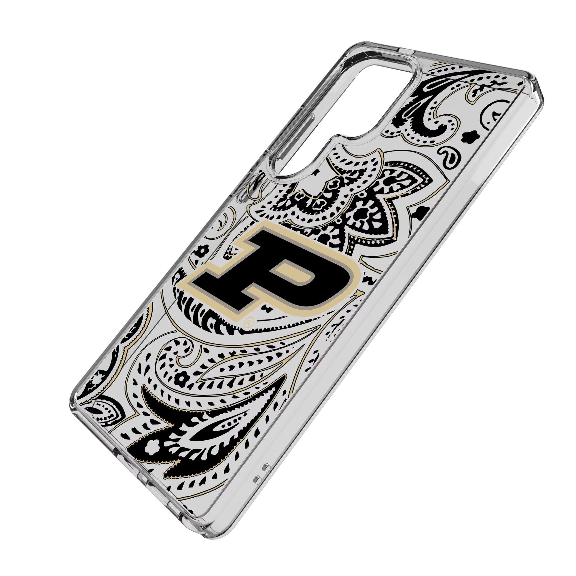 Alt View 1. Keyscaper - Purdue Boilermakers Paisley Galaxy Clear Case - S25 - Multicolor.
