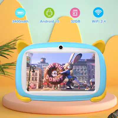 Rebecco kids tablet 10 inch Android 14 tablet voor kinderen met octa-core, 6000 mAh, 8GB RAM 64GB ROM, dubbele camera, ouderlijk toezicht, vooraf geïnstalleerde kindersoftware Rebecco kids tablet 10 inch Android 14 tablet voor kinderen met octa-core, 6000 mAh, 8GB RAM 64GB ROM, dubbele camera, ouderlijk toezicht, vooraf geïnstalleerde kindersoftware