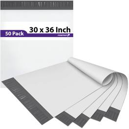 Fosmon - 30" x 36", Large Self-Seal Tear-Proof Polyethylene Mailers - 50 Pack - Silver