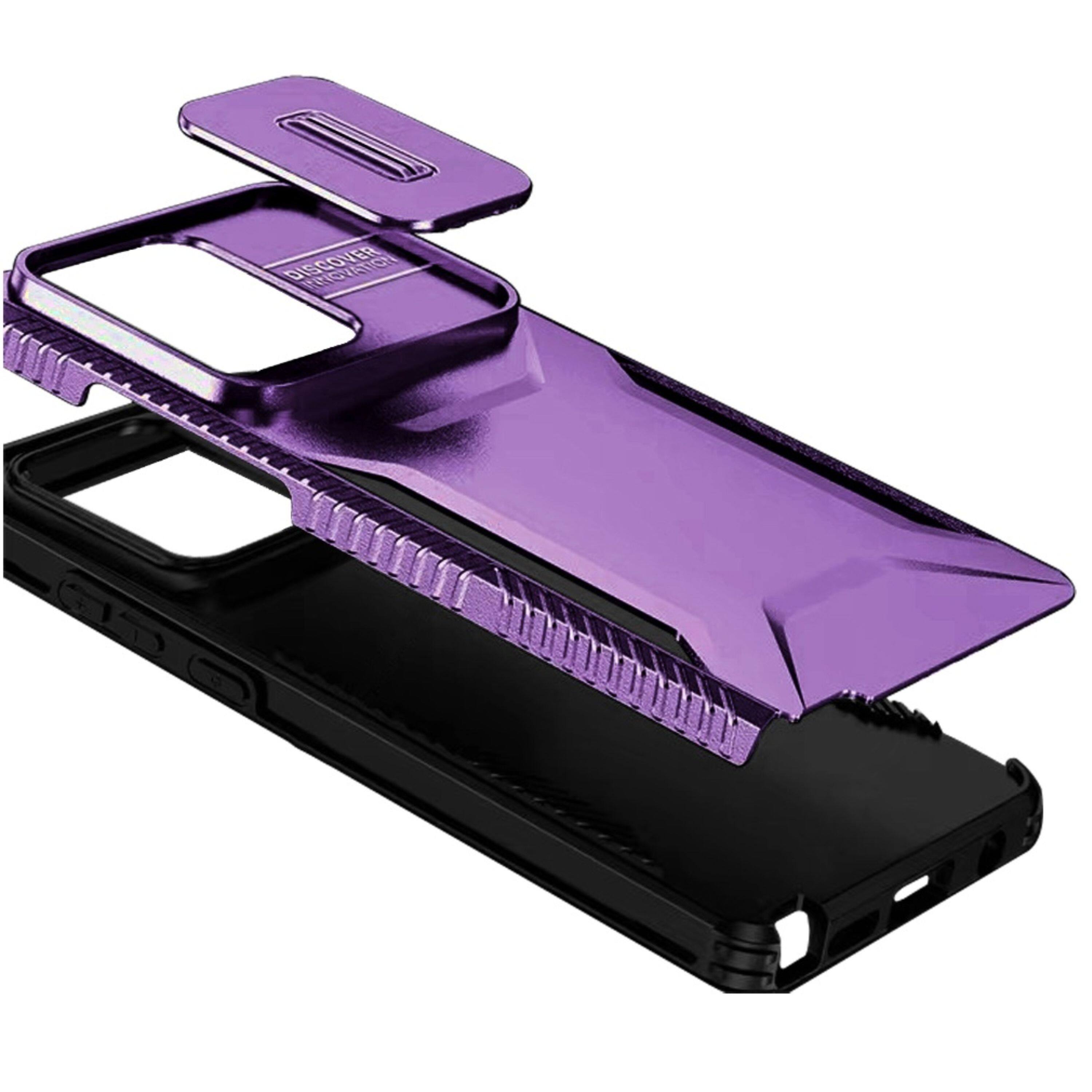 Angle. Kitcheniva - Armor Grip Lens Shield Cover For Motorola Edge 2025 Purple - Purple.