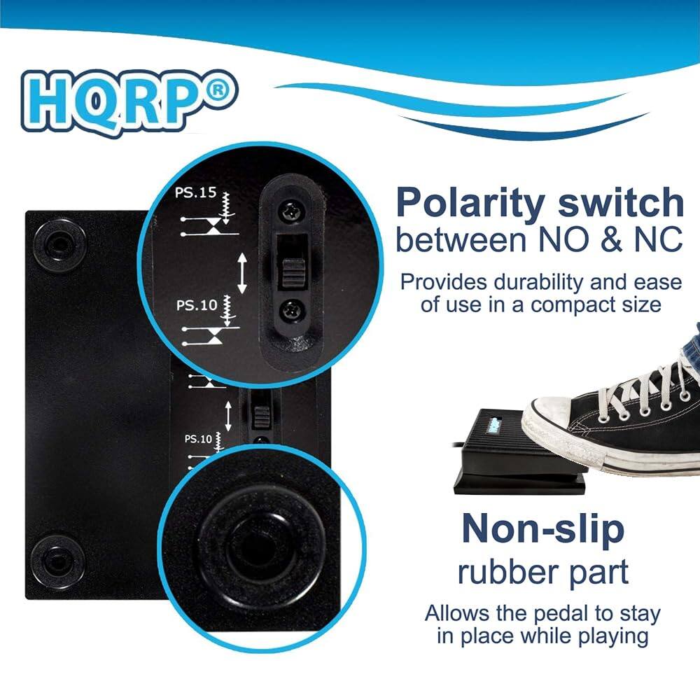 HQRP

PS.15 PS.10

Polarity switch between NO & NC  
Provides durability and ease of use in a compact size

PS.10

Non-slip rubber part  
Allows the pedal to stay in place while playing