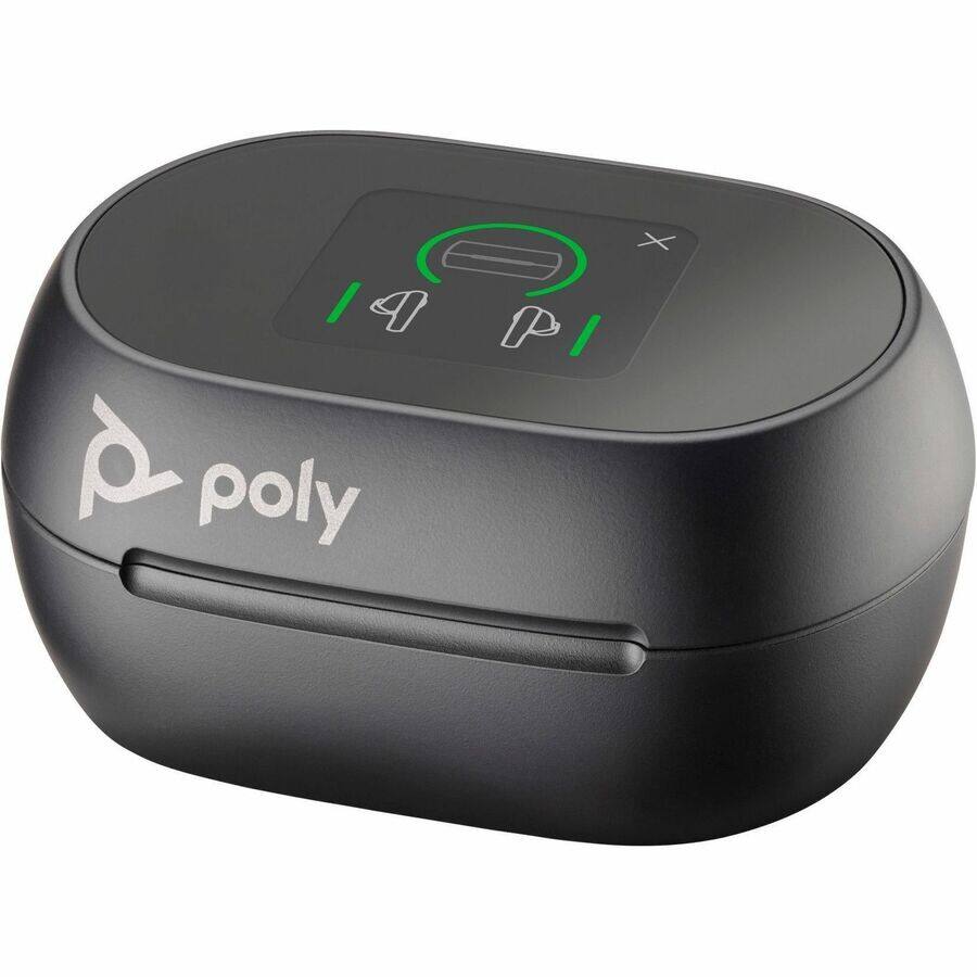 Alt View 7. HP - Poly Voyager Free 60+ UC M Carbon Black Earbuds - Black.