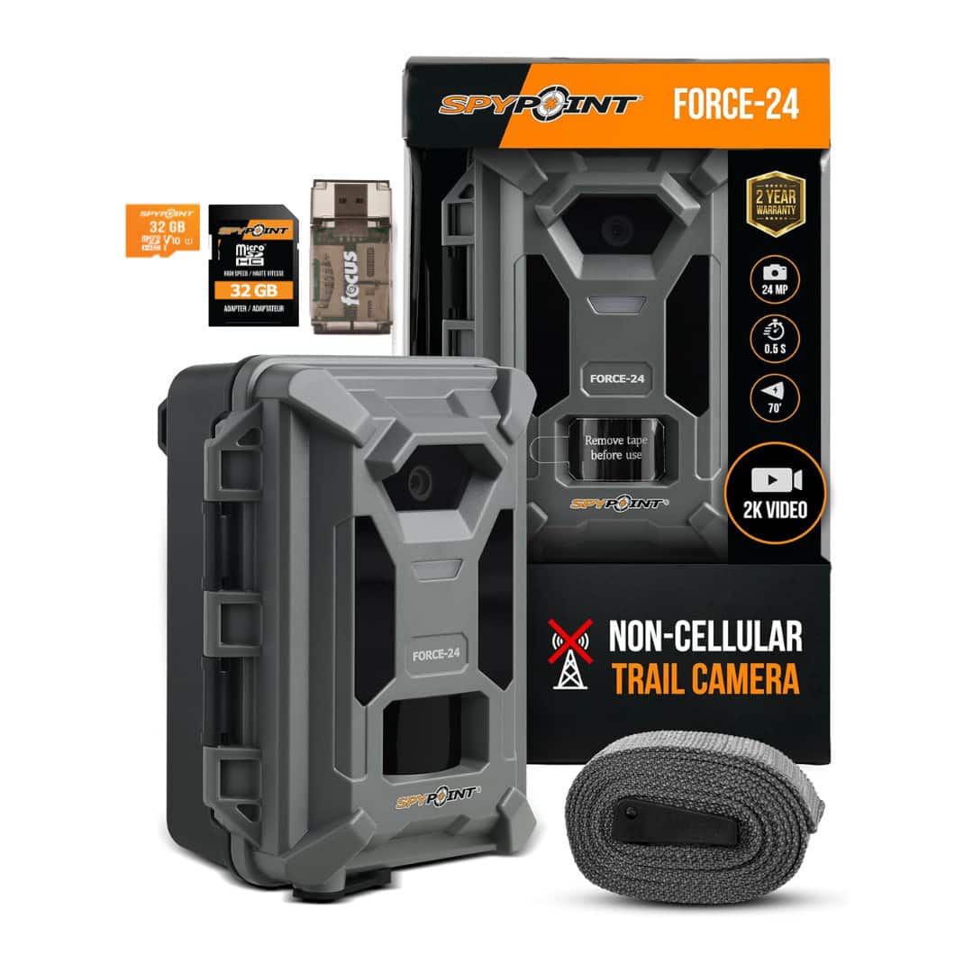 Spypoint - Force-24MP Non-Cellular Trail Camera 2k Video Bundle with Accessories