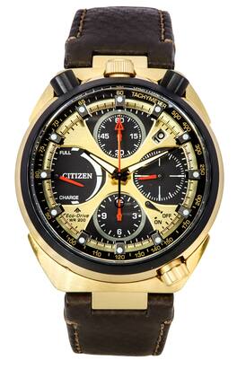 Citizen - Promaster Tsuno Chronograph Limited Edition Gold And Black Dial Eco-Drive Diver's AV0072-01X 200M Men's Watch - Black/Gold